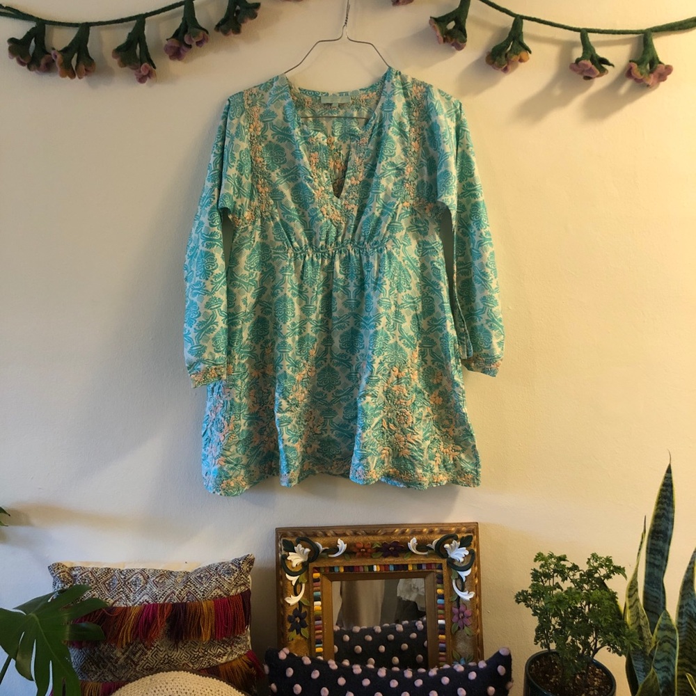 Embroidered silk tunic